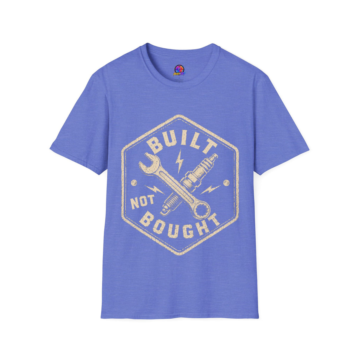 Built Not Bought T-Shirt — Vintage Mechanic Wrench & Spark Plug Tee