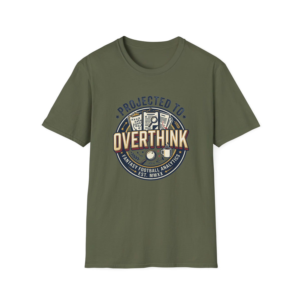 Overthink Club Graphic T-Shirt — 'Proudly Overthink' Vintage Badge Tee - Trending Now - August 2026