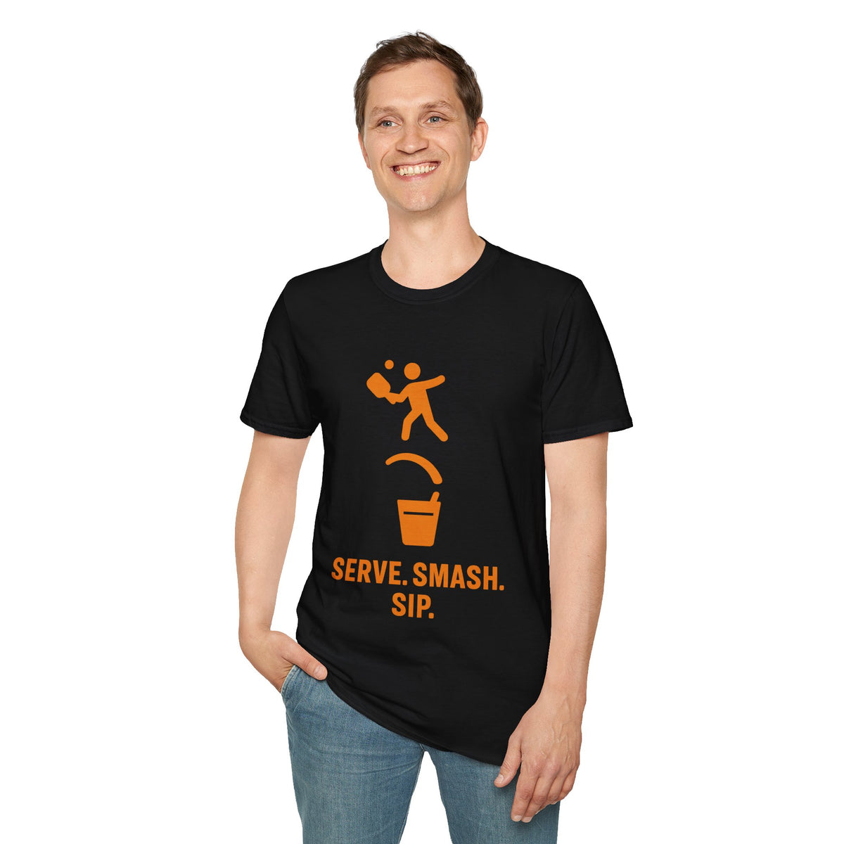 Pickleball Serve Smash Tee — Small Orange Player Graphic - Trending Now - September 2026