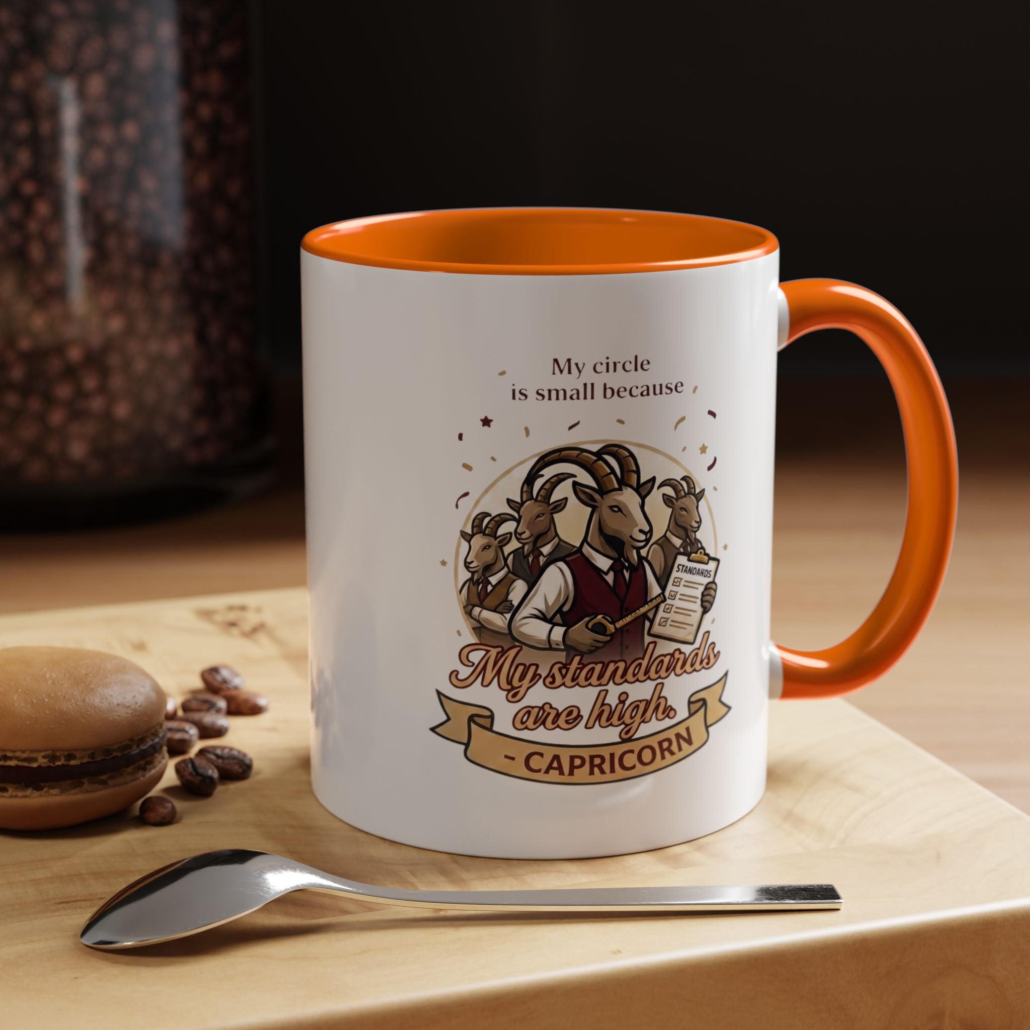 Capricorn Coffee Mug — "My Standards Are High" Zodiac Accent Mug (11/15oz)