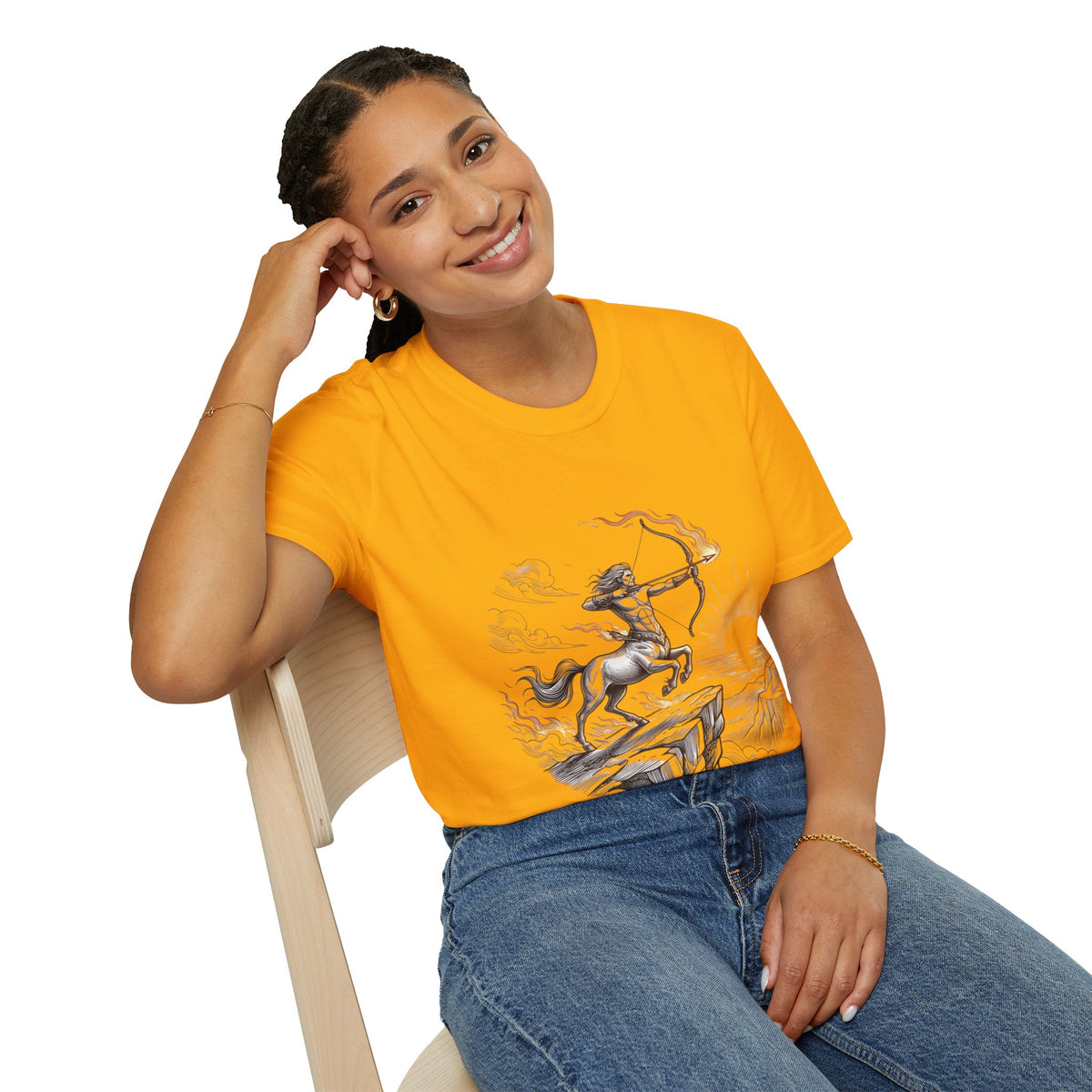 Sagittarius Centaur Archer T-Shirt — Mythical Archer Graphic Tee (Flaming Bow)