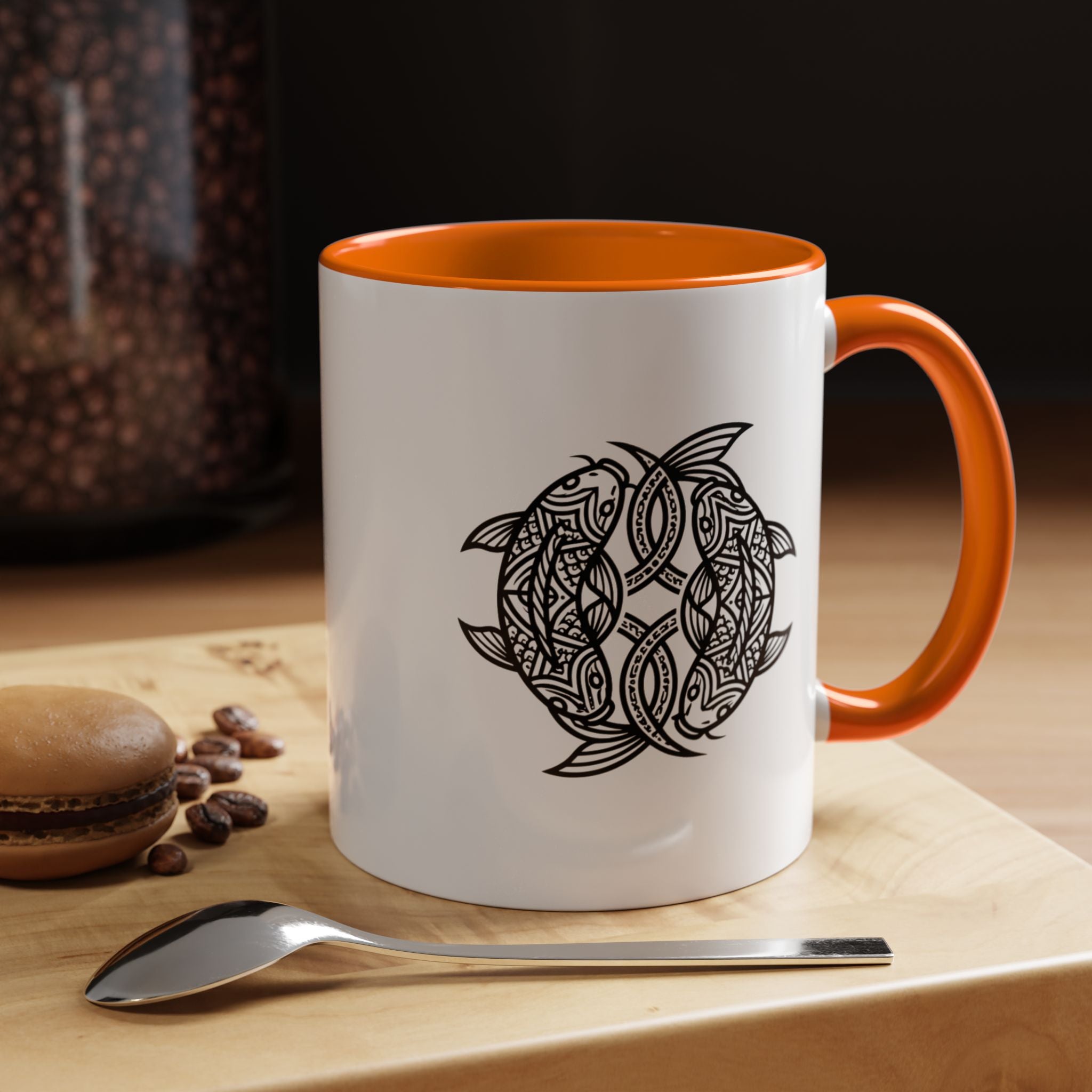 Celtic Knot Dolphin Coffee Mug — Black Accent Ceramic Mug