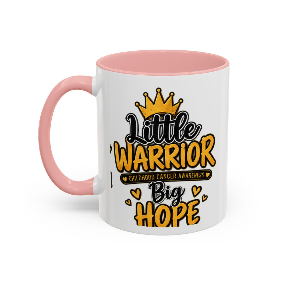 Little Warrior Childhood Cancer Awareness Coffee Mug – "Big Hope" Accent Mug