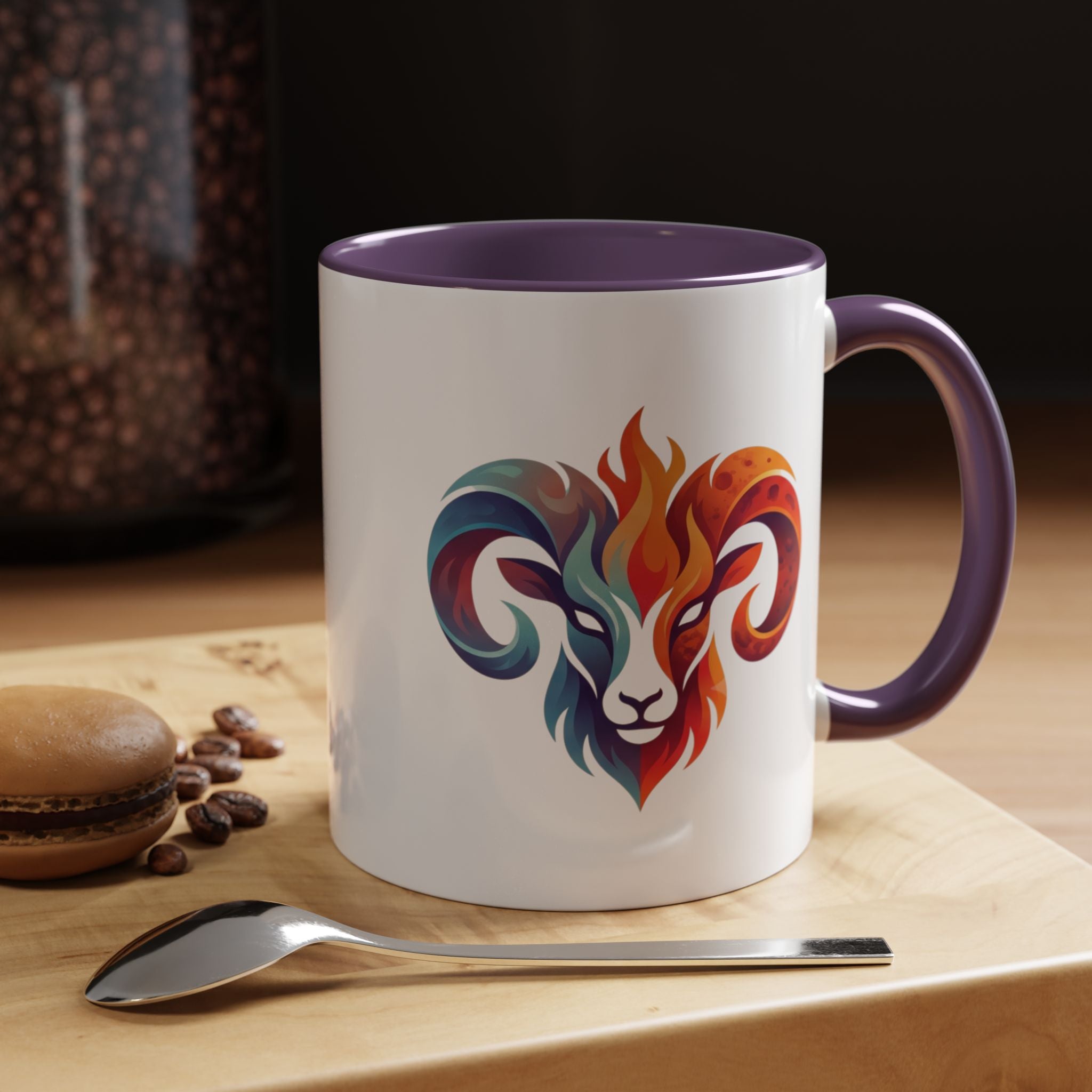 Aries Ram Heart Coffee Mug – Colorful Zodiac Accent Mug