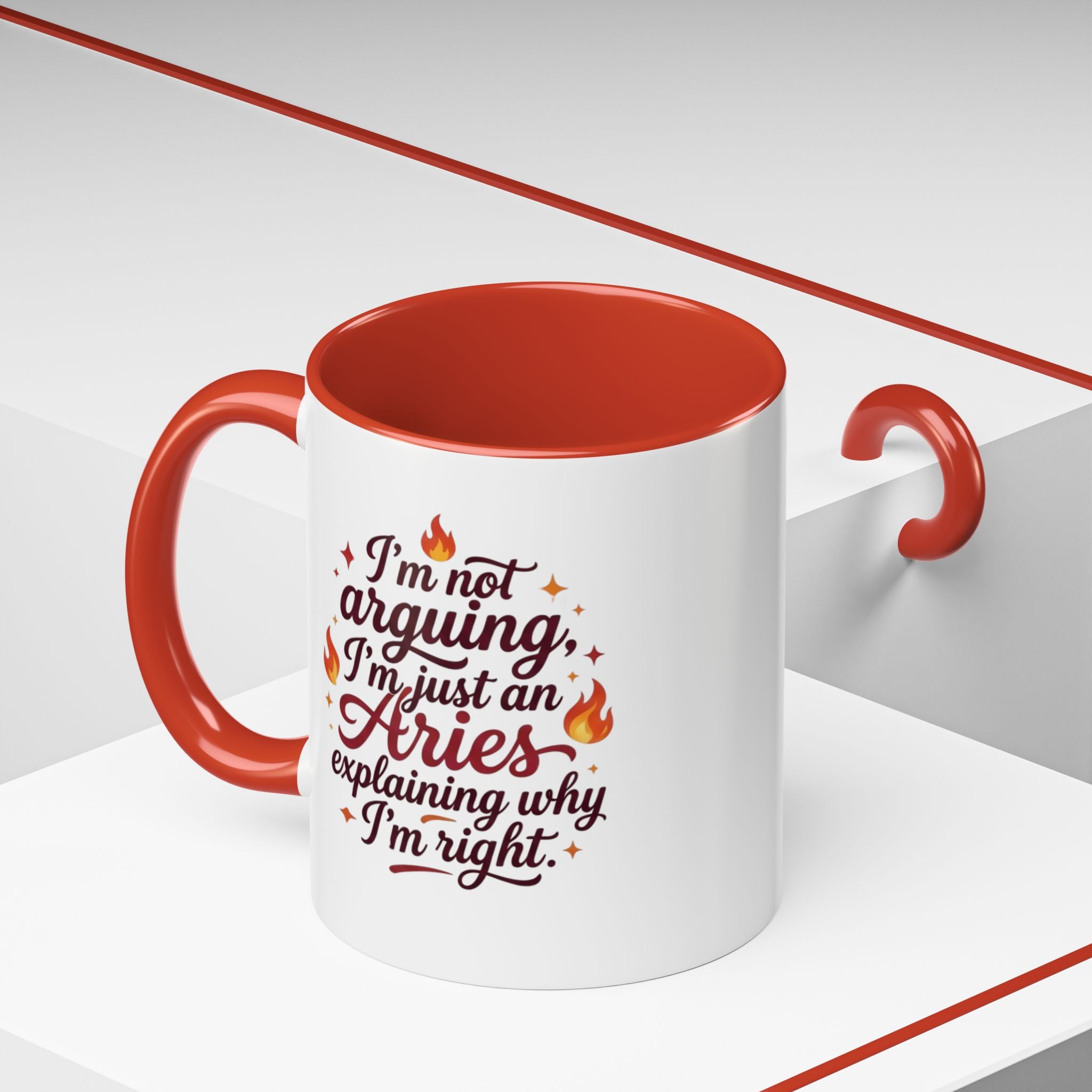 Aries Coffee Mug - “I’m Not Arguing, I’m Just an Aries Explaining Why I’m Right” Accent Mug