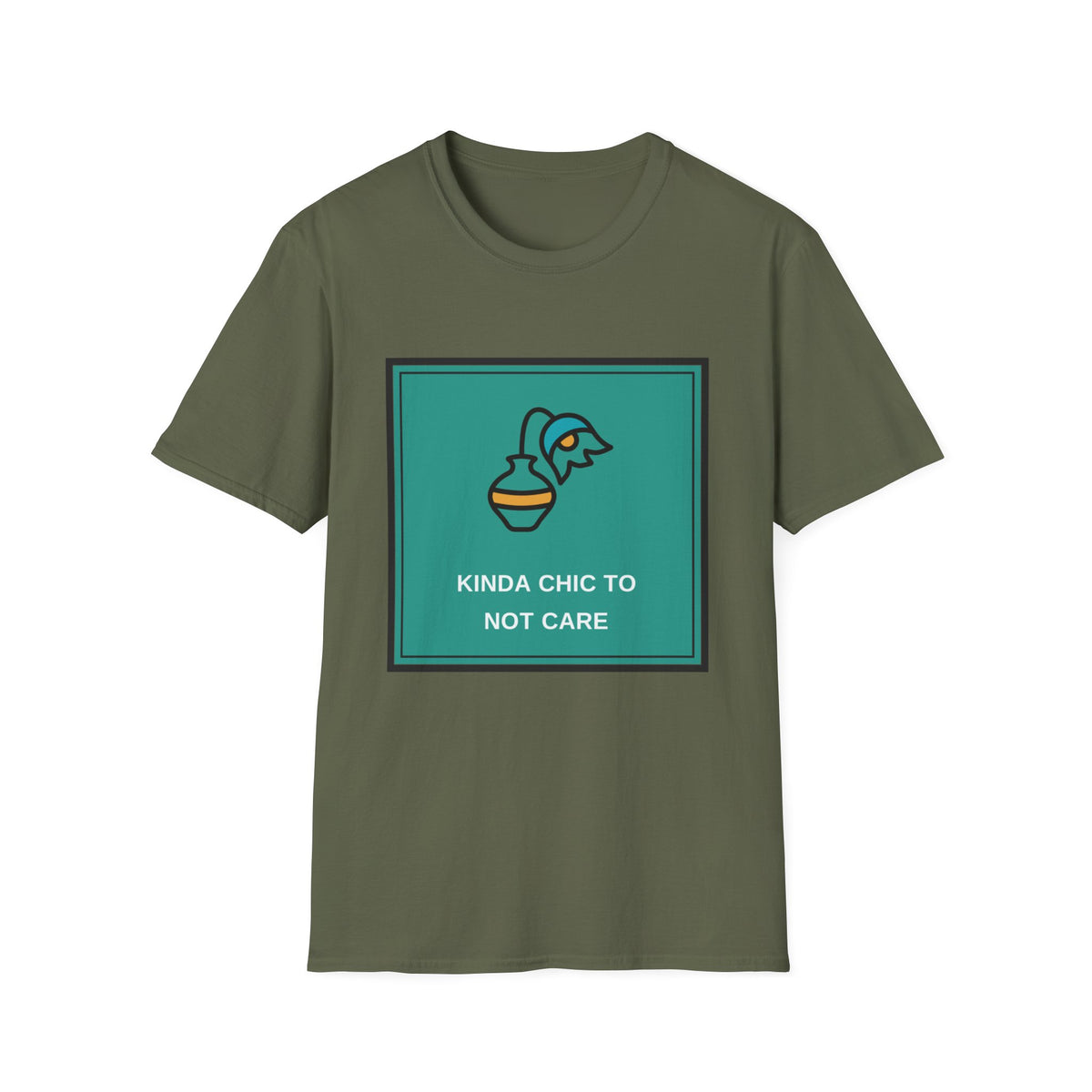 Graphic Tee — "Kinda Chic To Not Care" Minimalist Vase Design - Trending Now - August 2026