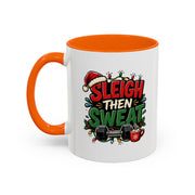Modern Day Christmas Sleigh Then Sweat Coffee Mug — Festive Gym Motivational Holiday Gift