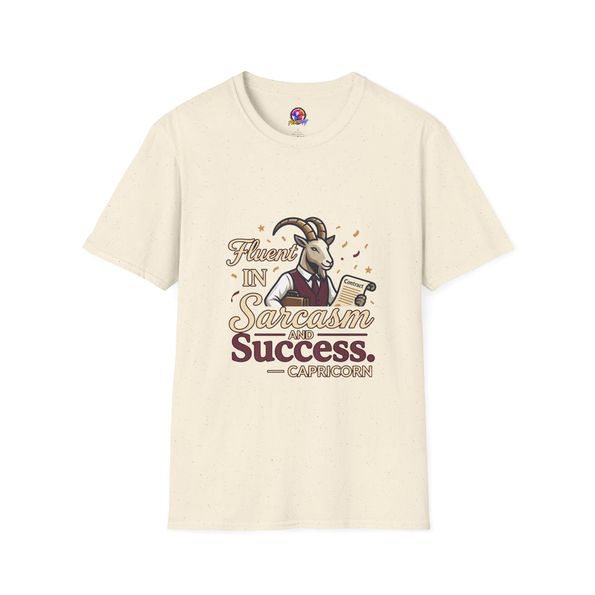 Capricorn Goat Graphic T-Shirt — "Fluent in Sarcasm & Success" Zodiac Tee