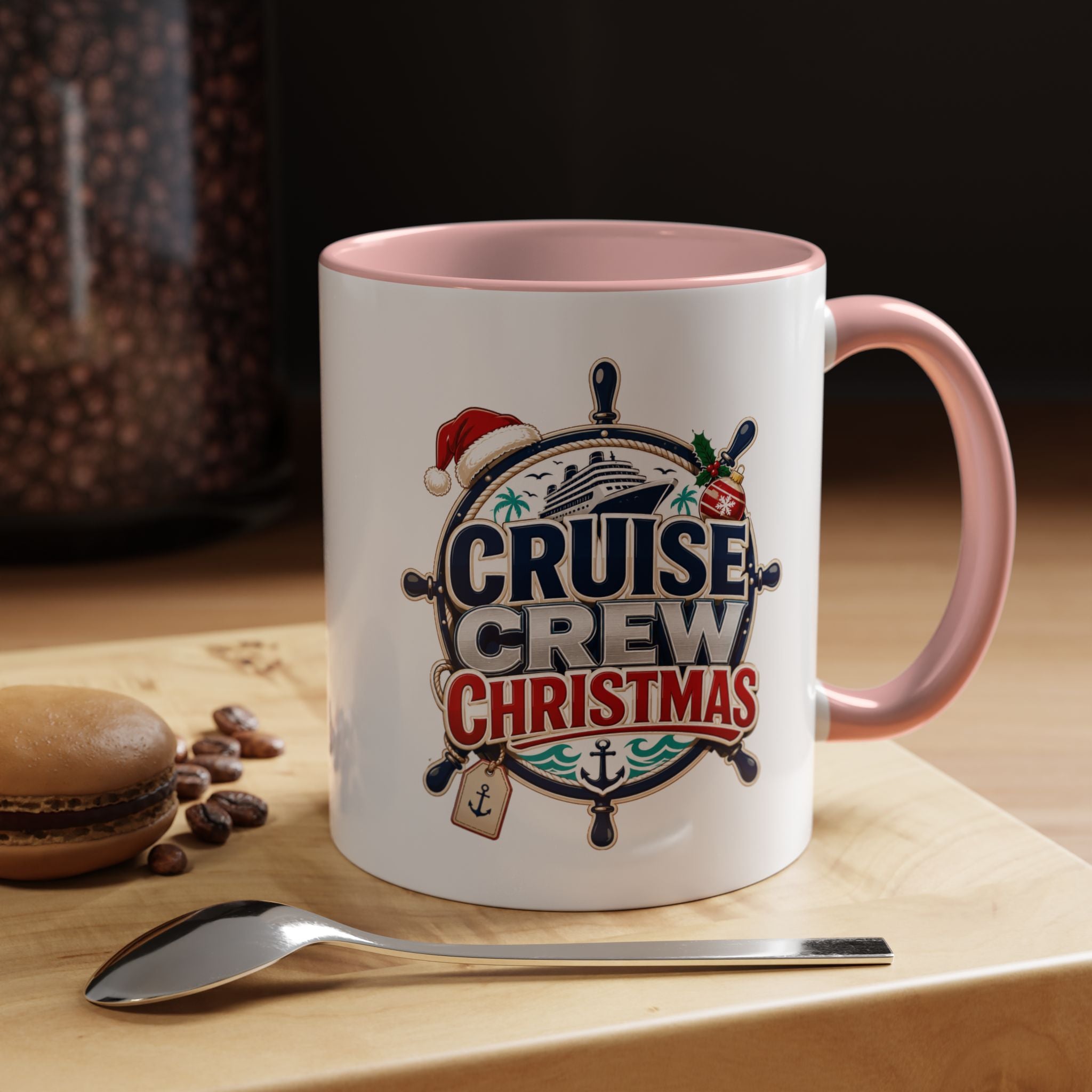 Modern Day Christmas  Cruise Crew Accent Coffee Mug - Holiday Nautical Travel Gift (11/15oz)