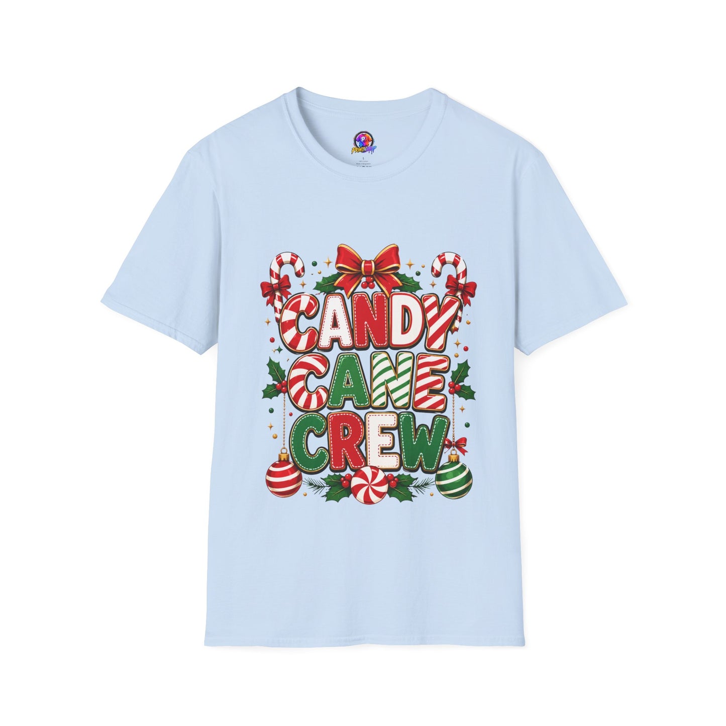 Candy Cane Crew T-Shirt — Festive Christmas Holiday Tee