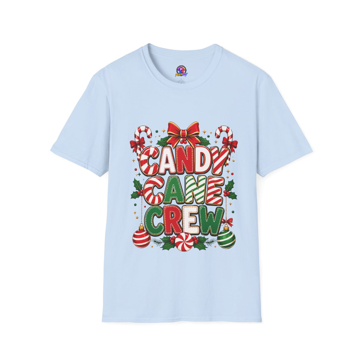 Candy Cane Crew T-Shirt — Festive Christmas Holiday Tee