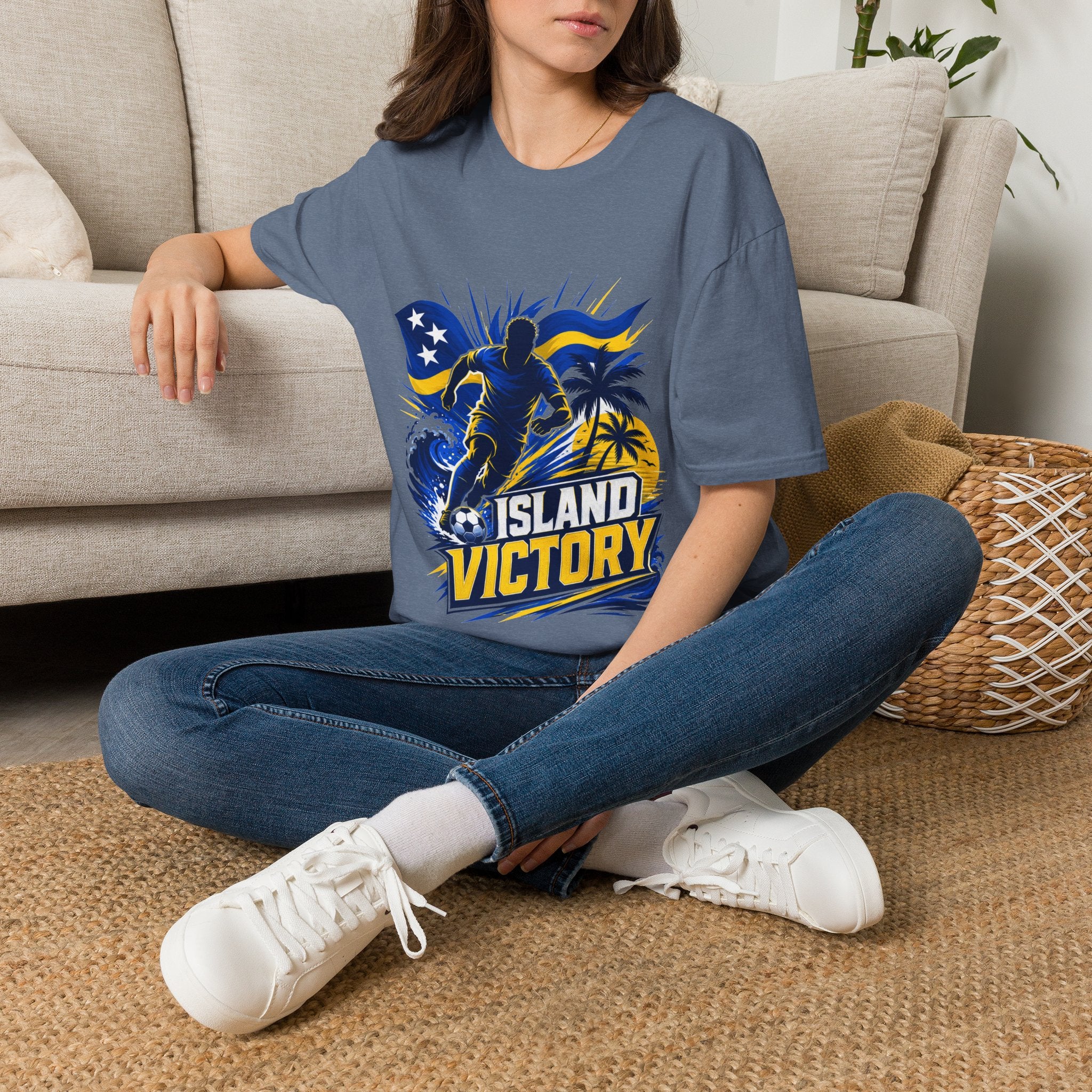 Curacao Island Victory T-Shirt — Tropical Surf Soccer Graphic Tee