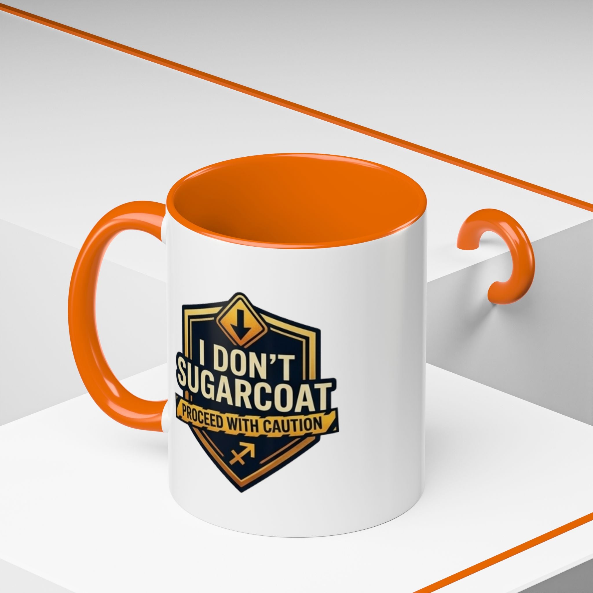 I Don't Sugarcoat Coffee Mug – 'Proceed With Caution' Bold Accent Mug