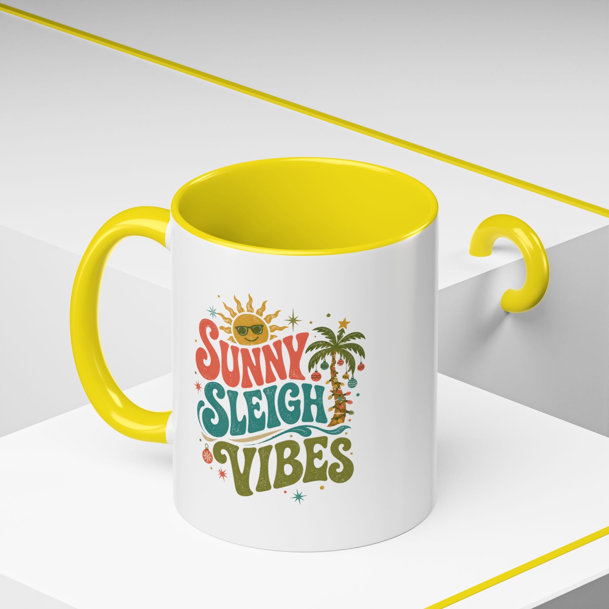 Modern Day Christmas Sunny Sleigh Vibes Coffee Mug
