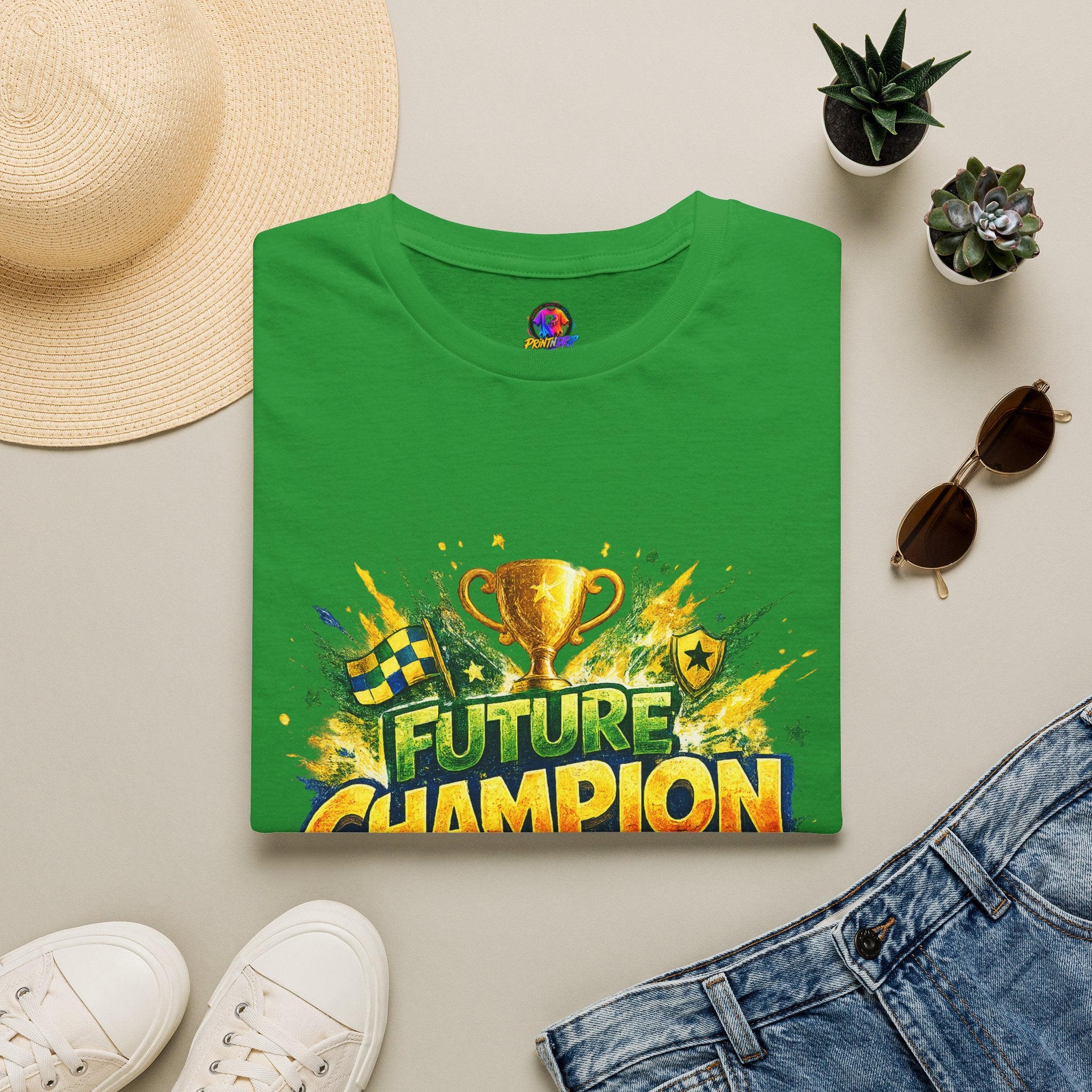 Kids Future Champion Soccer T-Shirt — Kids’ Sports Trophy Graphic Tee
