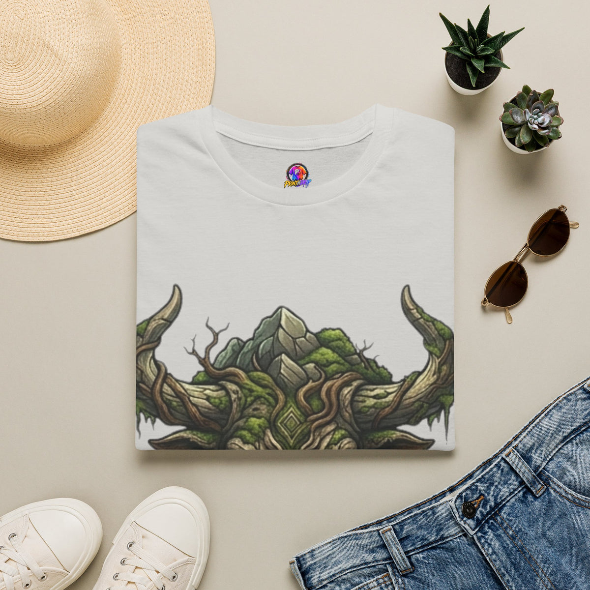 Taurus Greenman Bull T-Shirt — Nature Spirit Woodland Bull Graphic Tee