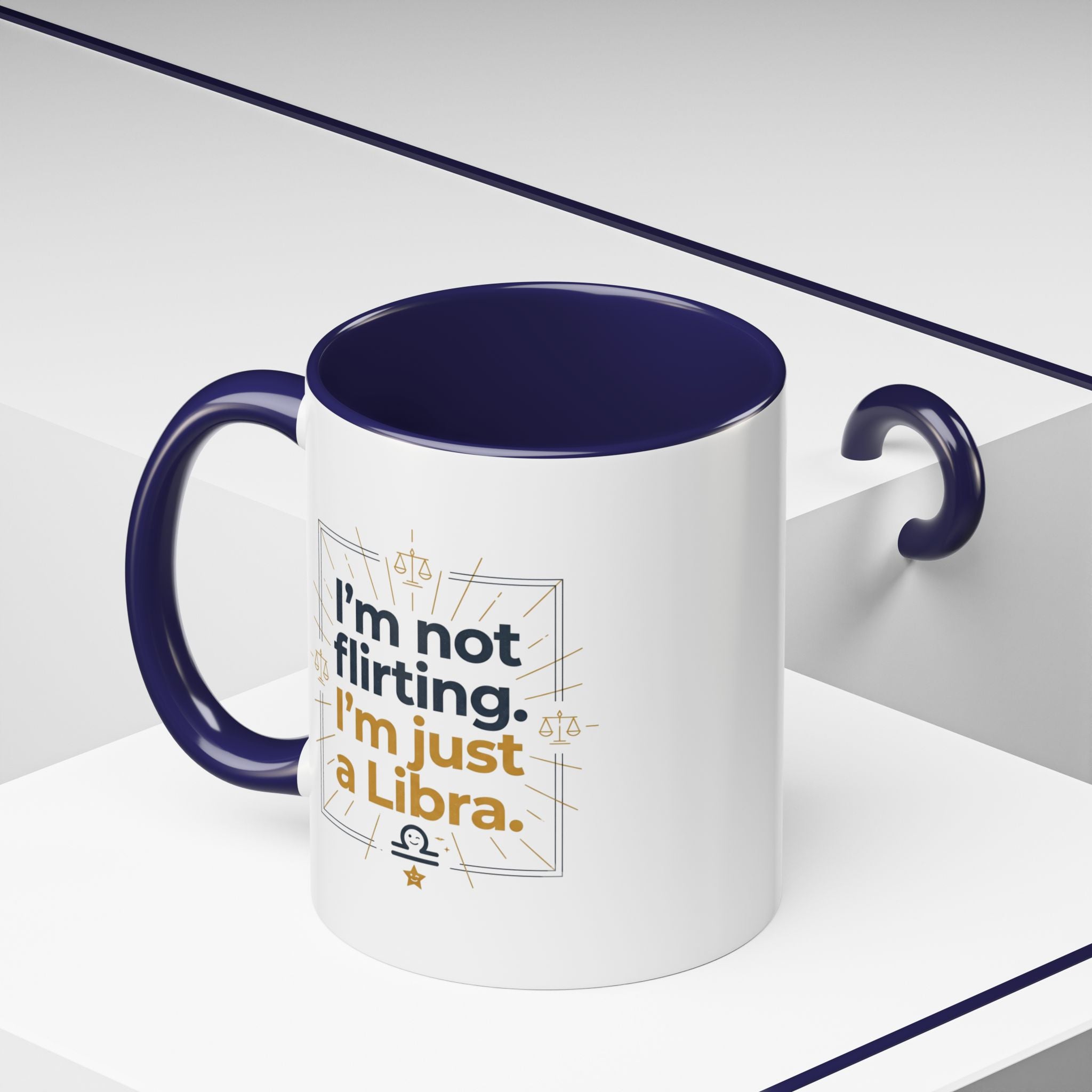 Libra Coffee Mug - "I'm Not Flirting, I'm Just a Libra" Accent Mug