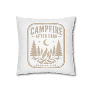 Campfire After Dark Square Pillowcase Milo Bailey Dog Dad Mom– Rustic Outdoor Camping Throw Pillow Cover
