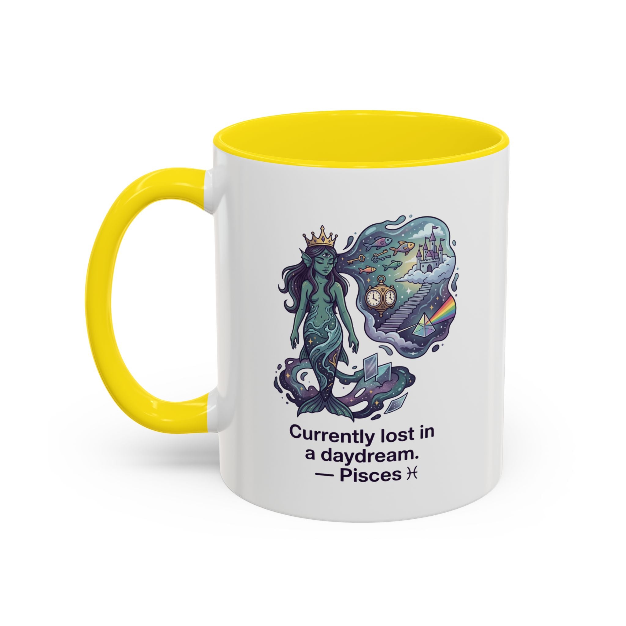 Pisces Daydream Accent Coffee Mug — "Currently lost in a daydream" Astrological Zodiac Gift