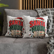 Christmas Santa Mode Holiday Throw Pillow — 'Santa Mode' Festive Decorative Pillowcase