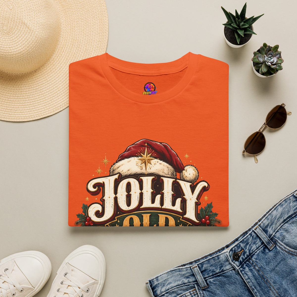 Jolly Old Soul T-Shirt — Vintage Santa Holiday Graphic Tee