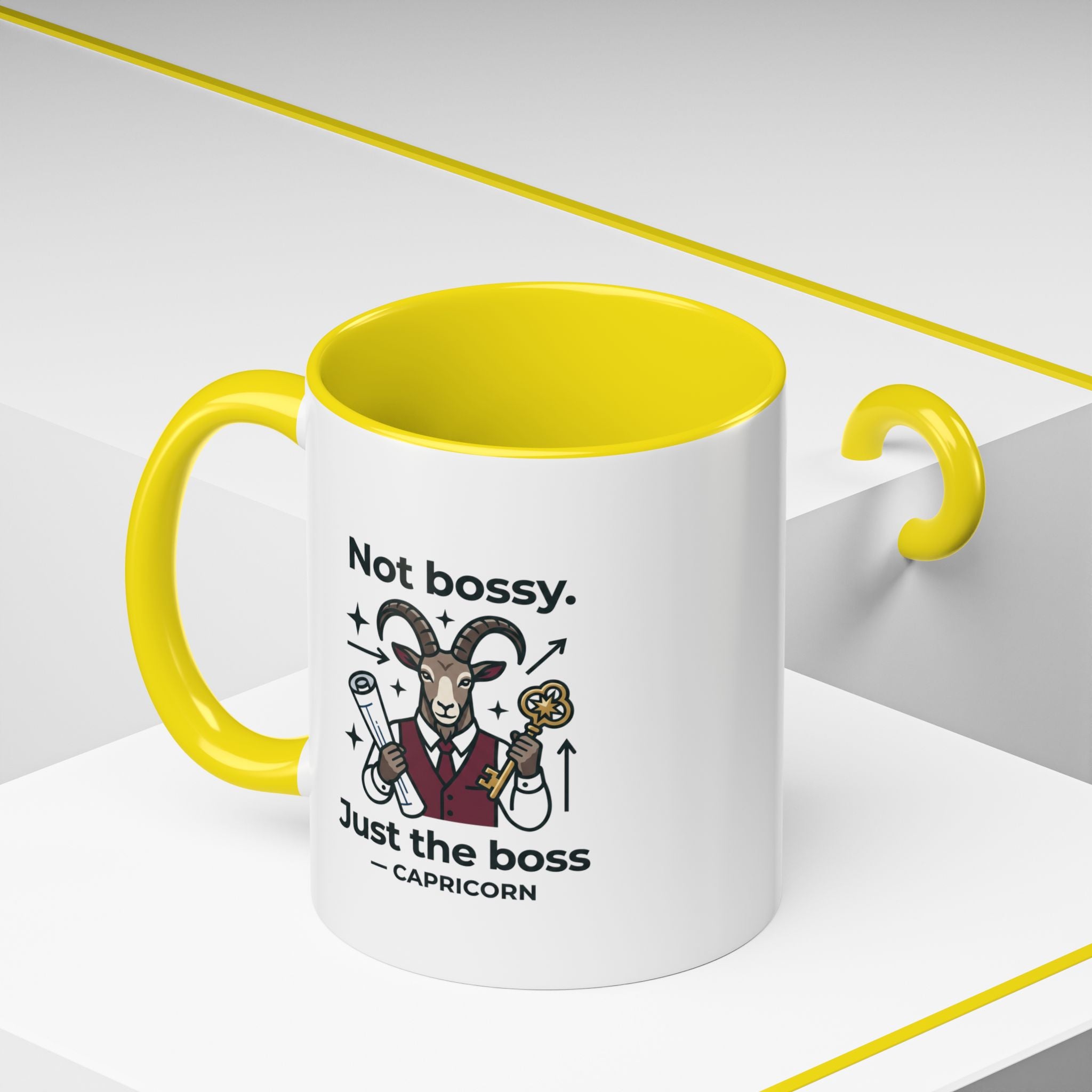 Capricorn Coffee Mug — "Not Bossy, Just the Boss" Zodiac Accent Mug (11/15oz)