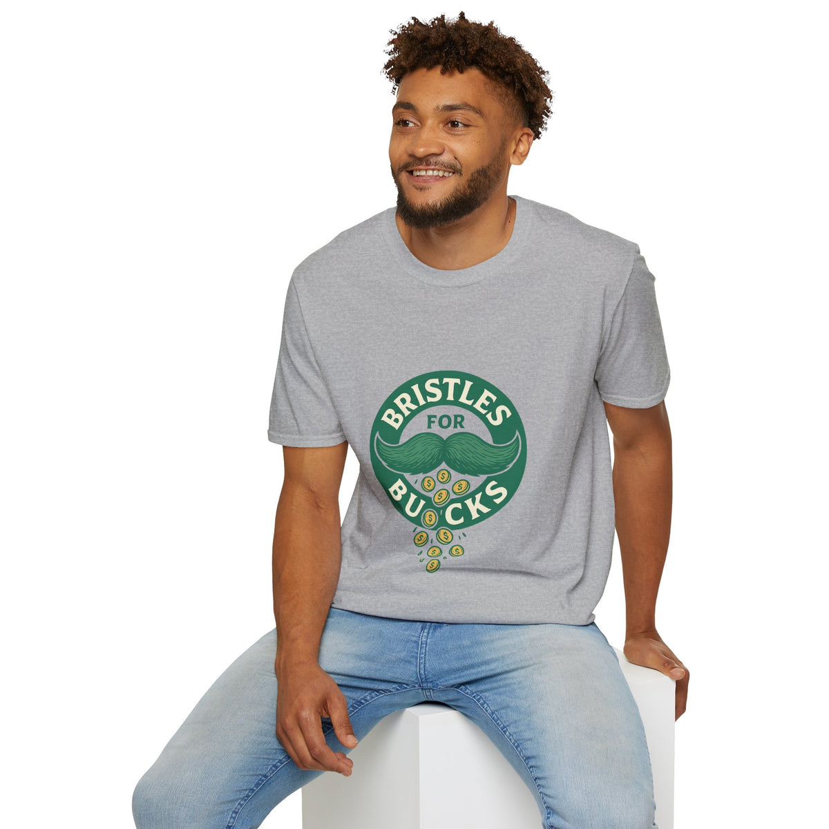 Bristles for Bucks T‑Shirt — Vintage Green Charity Donation Logo Tee - Trending Now - October 2026