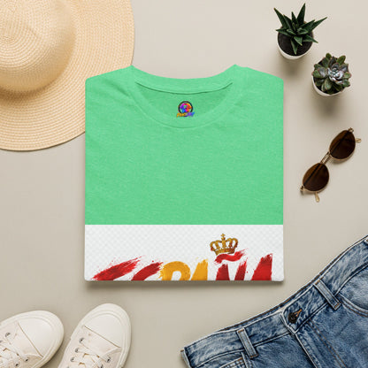 Spain  Graphic T-Shirt — Spanish Flag Brushstroke Design with Crown
