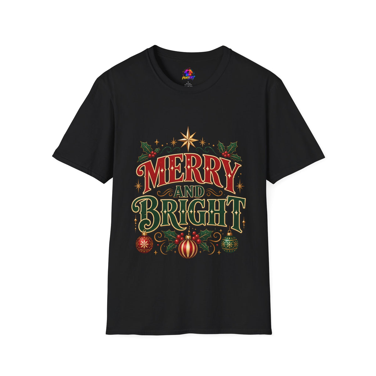 Merry and Bright T-Shirt — Festive Christmas Holiday Tee