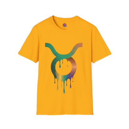 Taurus Drip Graphic Tee — Rainbow Zodiac Bull Shirt