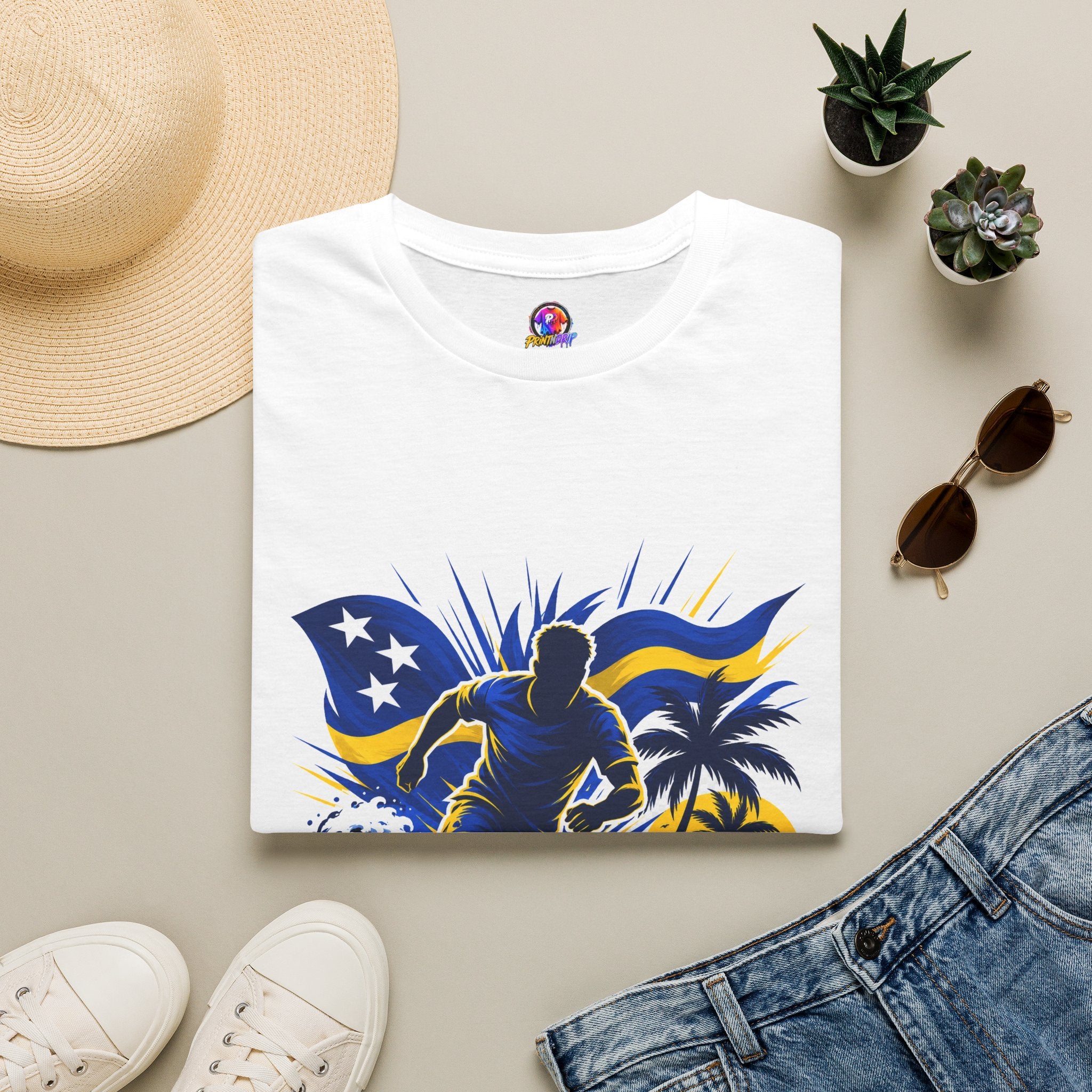 Curacao Island Victory T-Shirt — Tropical Surf Soccer Graphic Tee