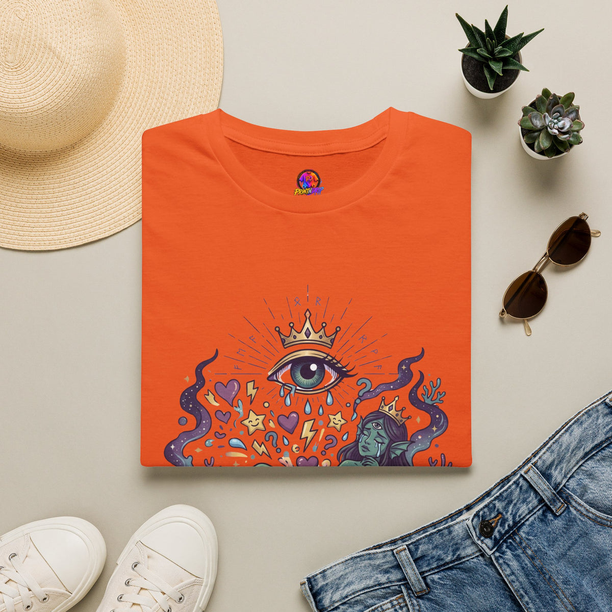 Mystic Eye Graphic T‑Shirt — 'Professional Over‑Feeler' Surreal Tee