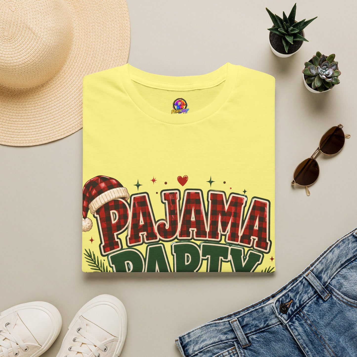 Pajama Party Crew T‑Shirt — Festive Christmas Lounge Tee