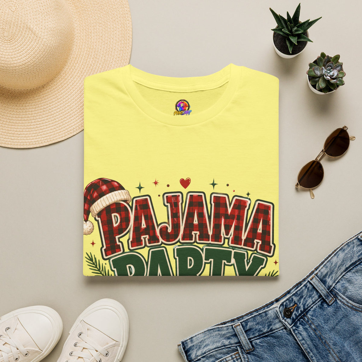 Pajama Party Crew T‑Shirt — Festive Christmas Lounge Tee