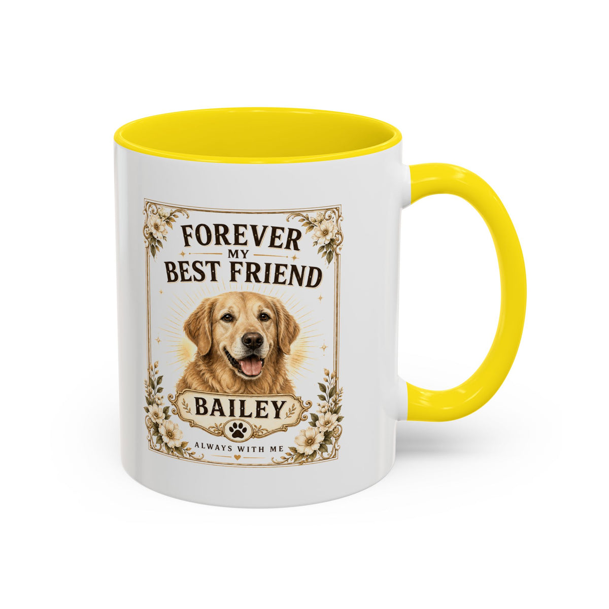 Milo Bailey Dog Dad Mom Forever My Best Friend Dog Mug — Personalized Golden Retriever Coffee Cup