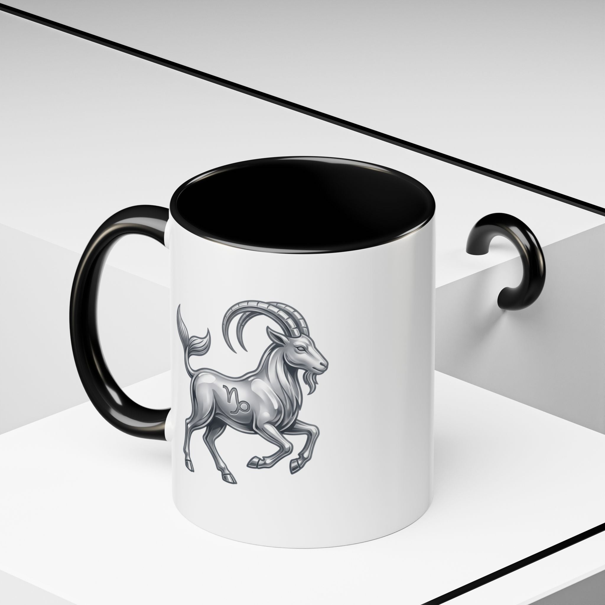 Capricorn Zodiac Accent Coffee Mug — Capricorn Goat Horoscope Gift