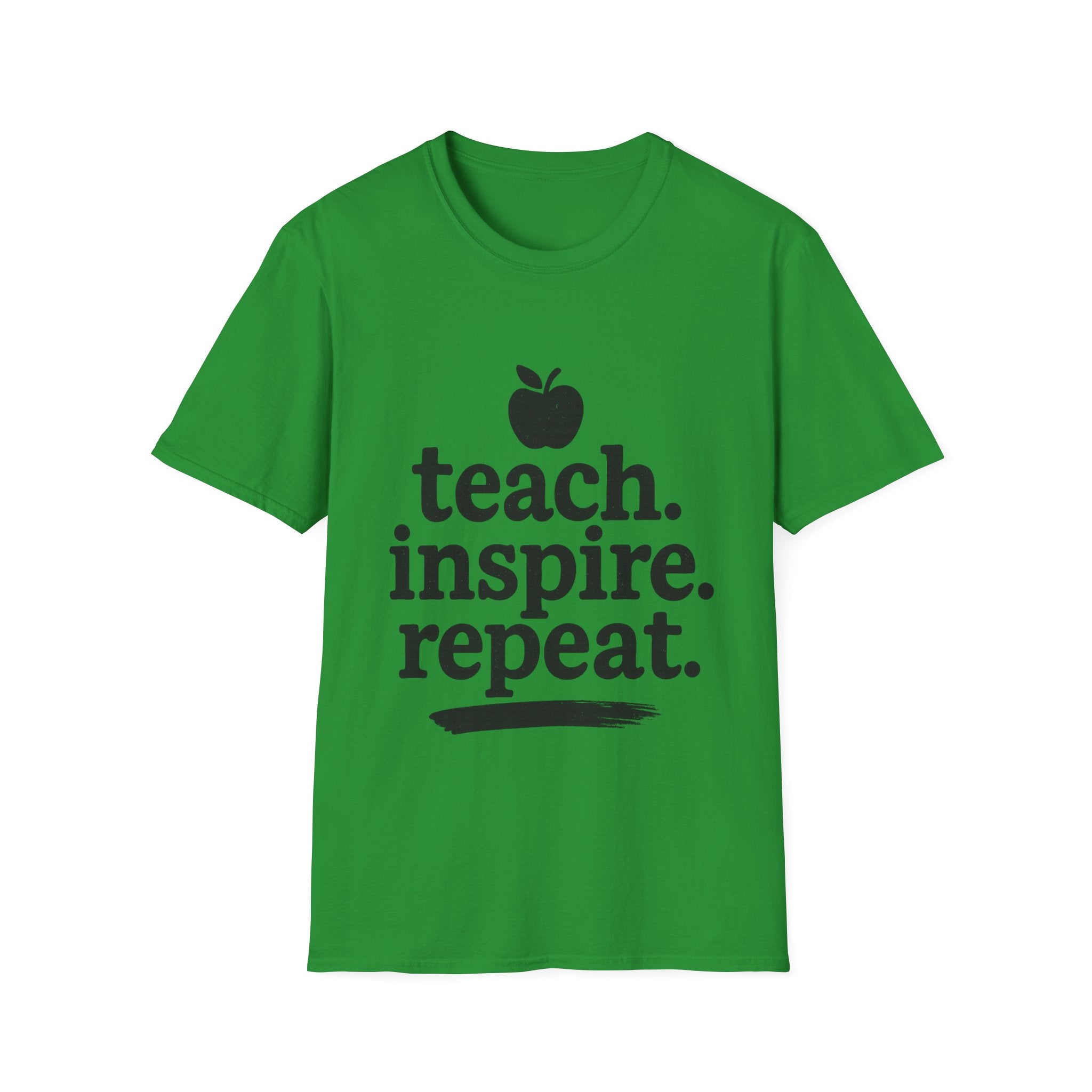 Teach. Inspire. Repeat. T‑Shirt — Teacher Apple Graphic Tee - Trending Now - August 2026 Trends - Everyday T-Shirt