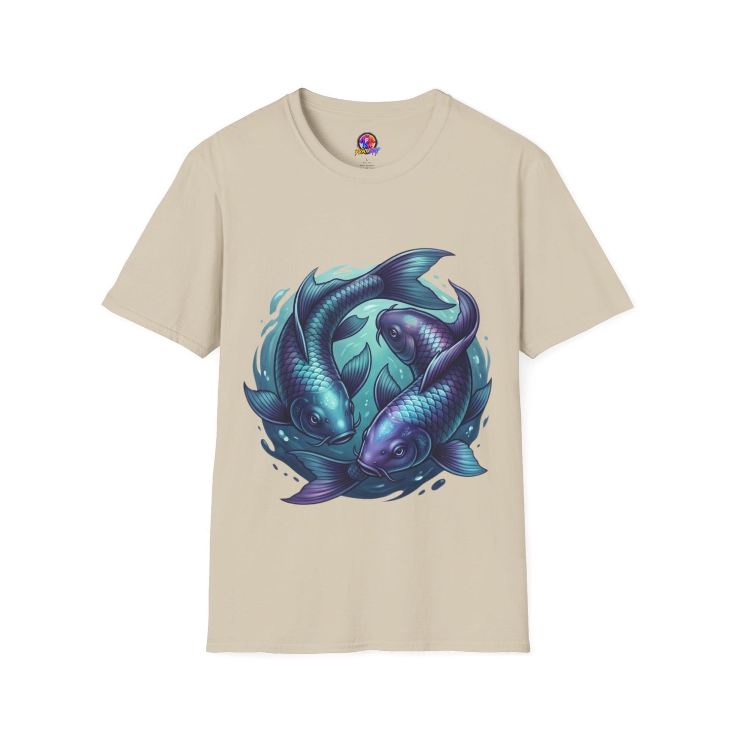 Koi Fish Circle T-Shirt — Artistic Yin Yang Aquatic Tee