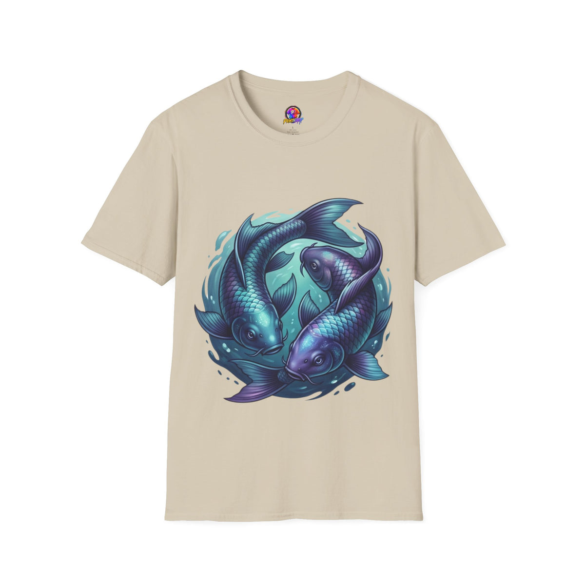 Koi Fish Circle T-Shirt — Artistic Yin Yang Aquatic Tee