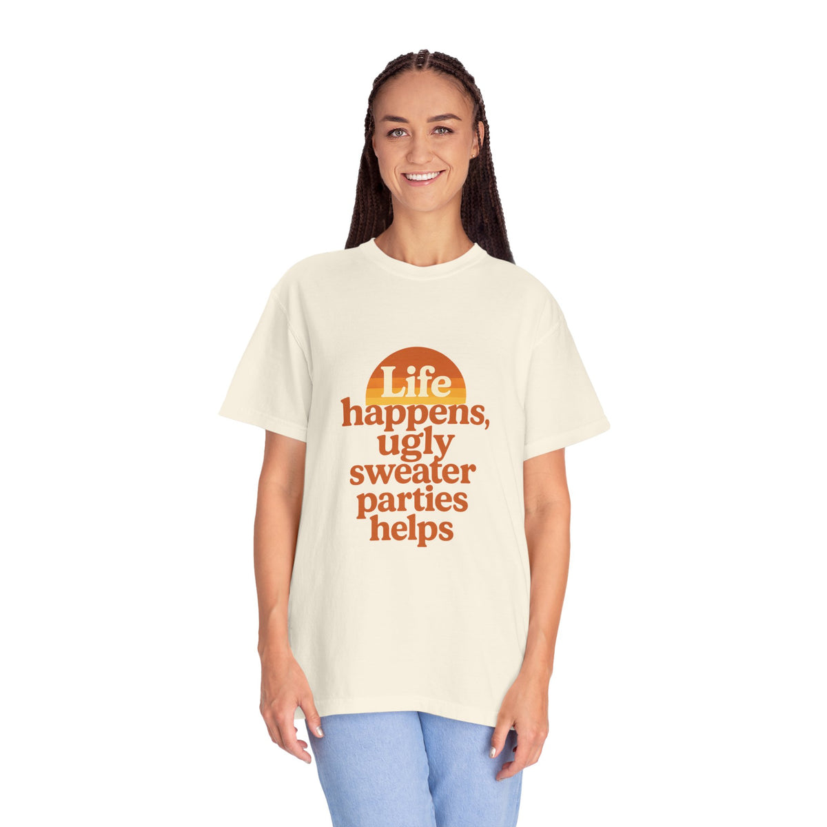Life Happens Ugly Sweater Parties Helps T-Shirt - Trending Now - October 2026