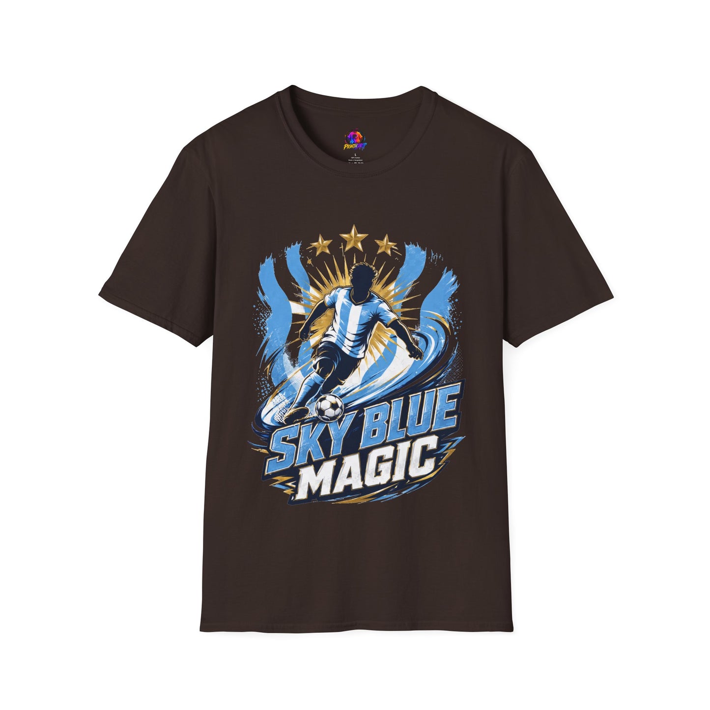 Argentina Sky Blue Magic Soccer T-Shirt — Argentinian Football Player Graphic Tee
