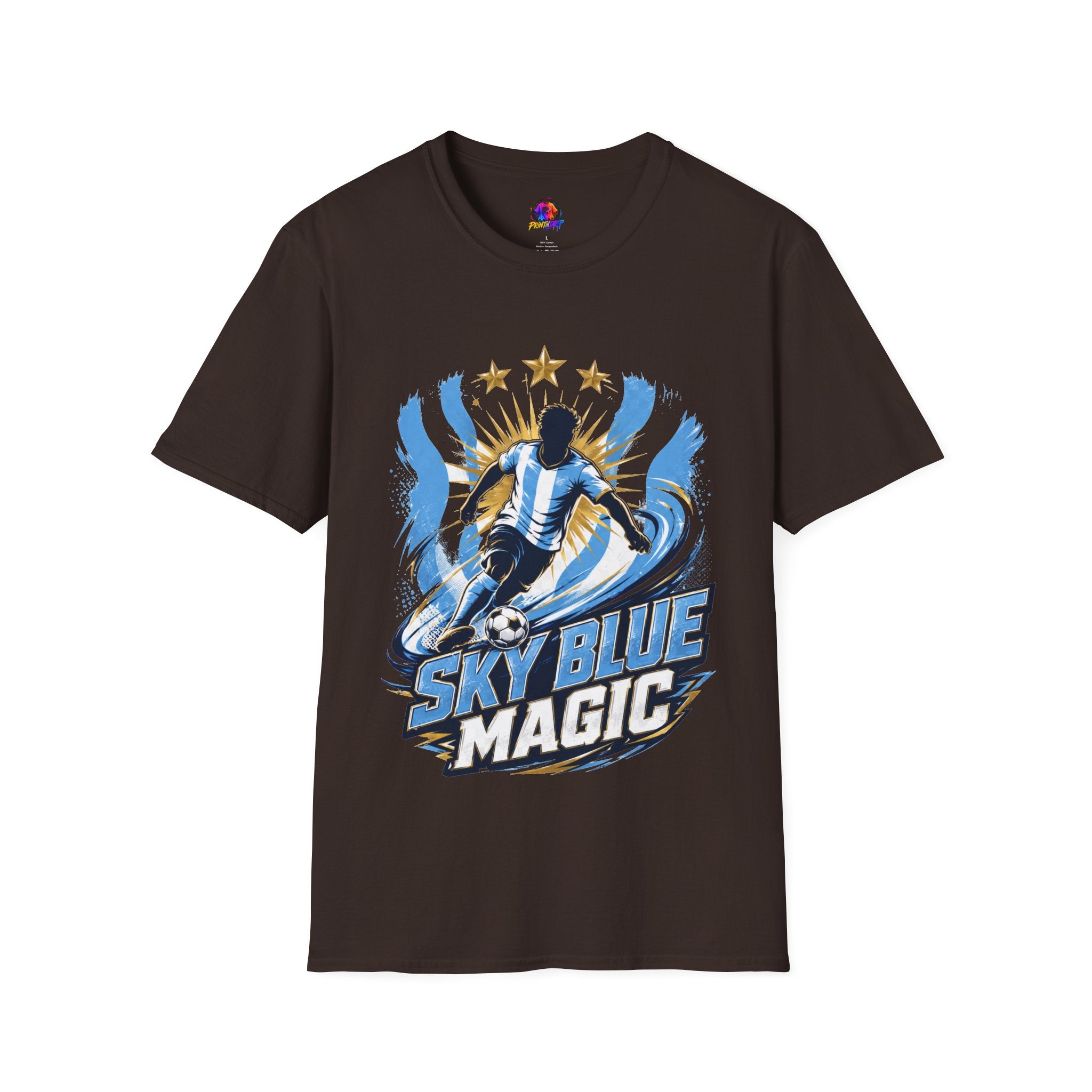 Argentina Sky Blue Magic Soccer T-Shirt — Argentinian Football Player Graphic Tee