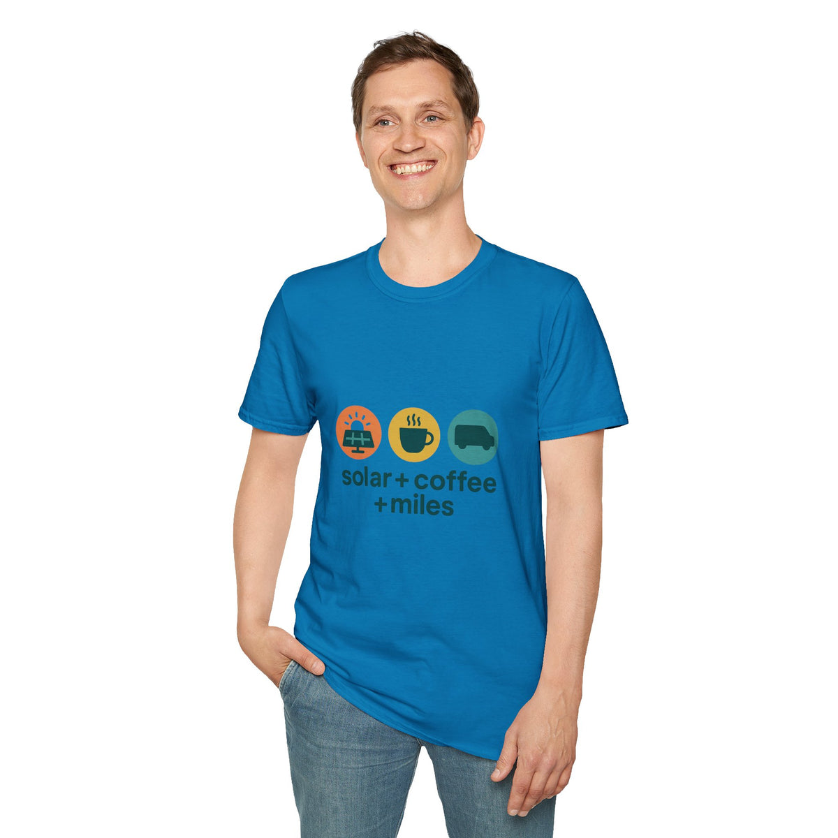 Minimalist Coffee & Camper Icons T-Shirt — Cozy Road Trip Vibes - Trending Now - August 2026