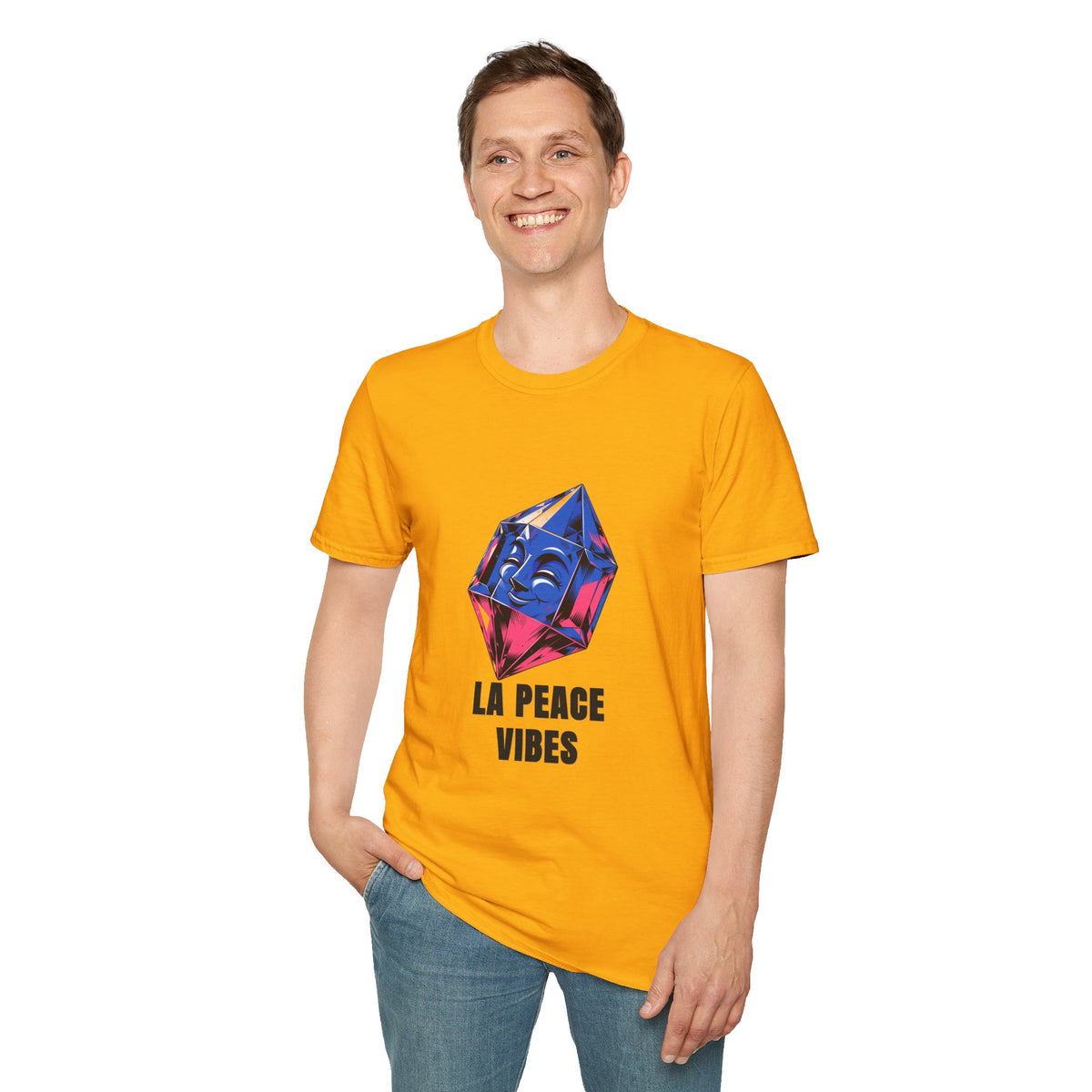 Peace Vibes T-Shirt — Blue Crystal Smiling Buddha Graphic Tee - Trending Now - August 2026