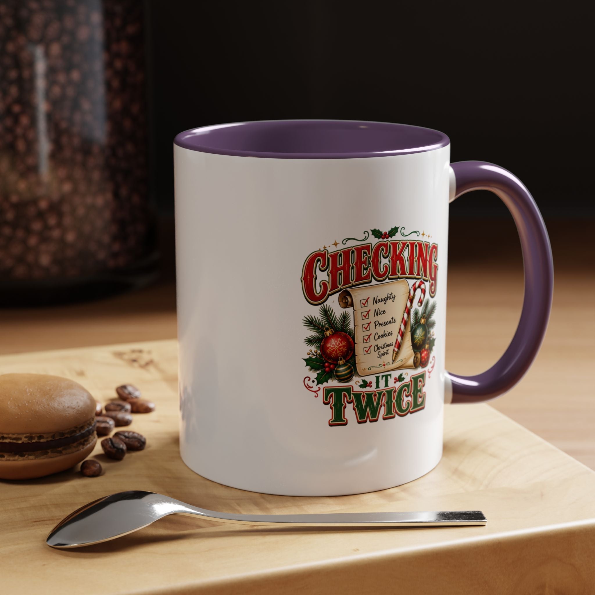 Checking It Twice Christmas Coffee Mug — Holiday Checklist Design