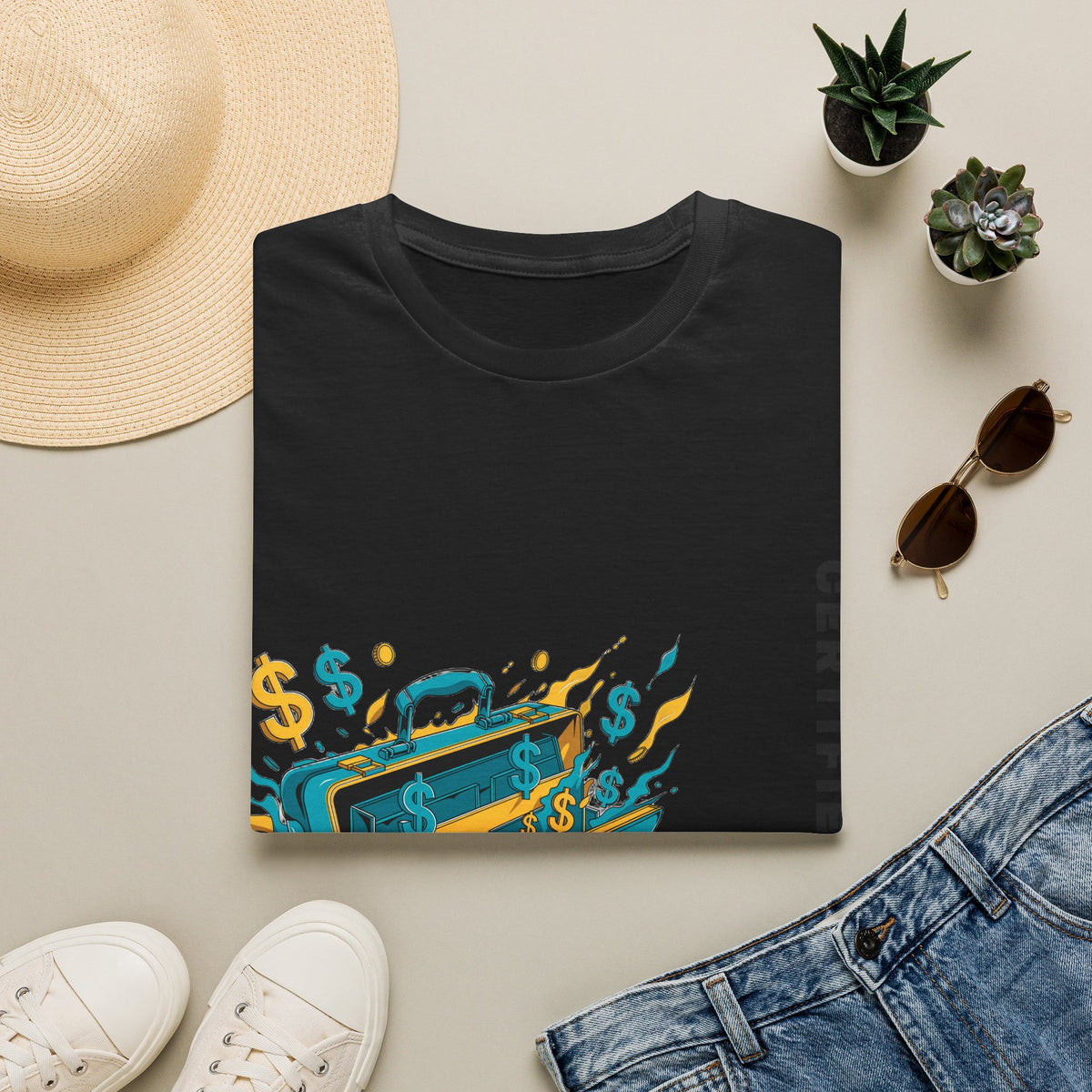 Certified Kumar Me Briefcase Money Burst White Graphic Tee - Trending Now - September 2026