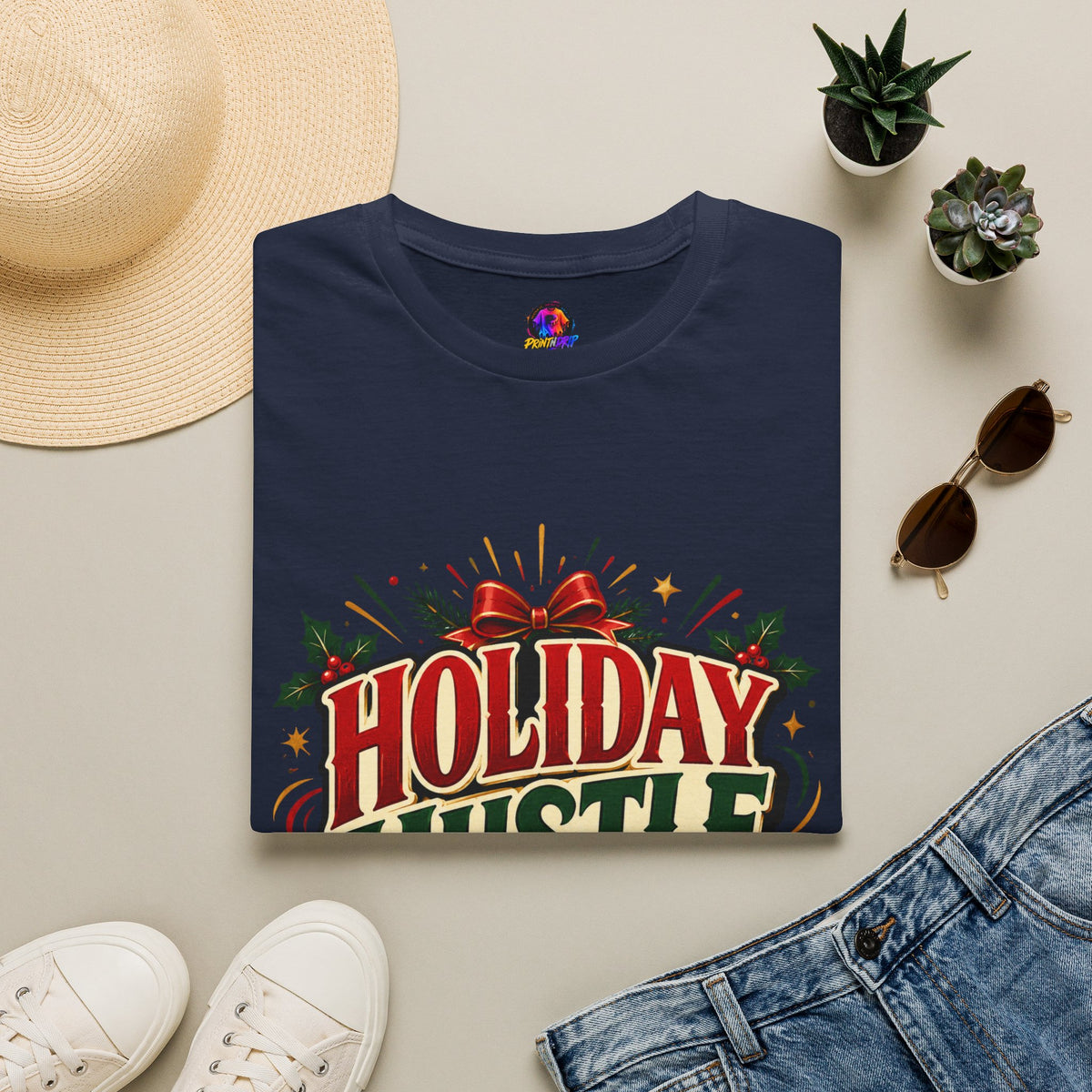 Holiday Hustle Club T-Shirt — Funny Christmas Graphic Tee