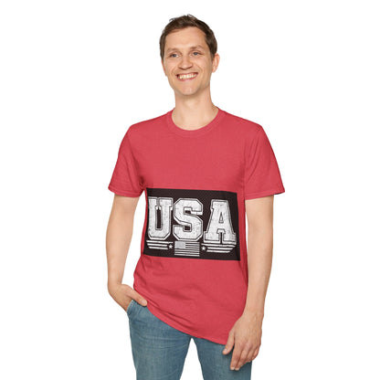 USA Vintage Block T-Shirt — Patriotic Americana Graphic Tee