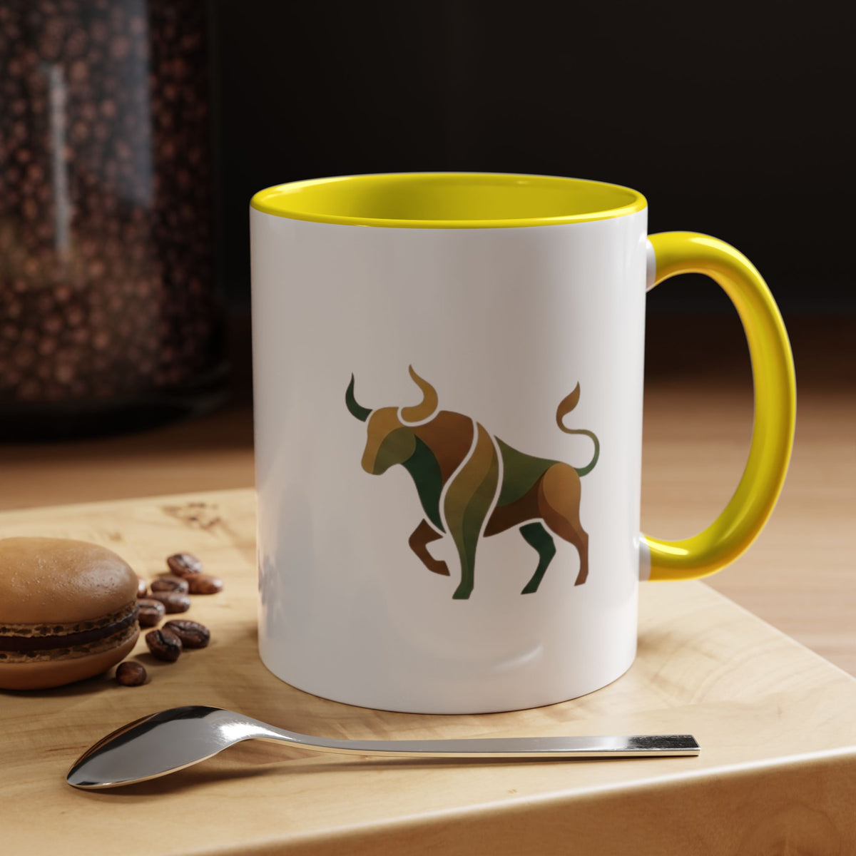 Taurus Geometric Bull Accent Coffee Mug — Taurus Zodiac Gift