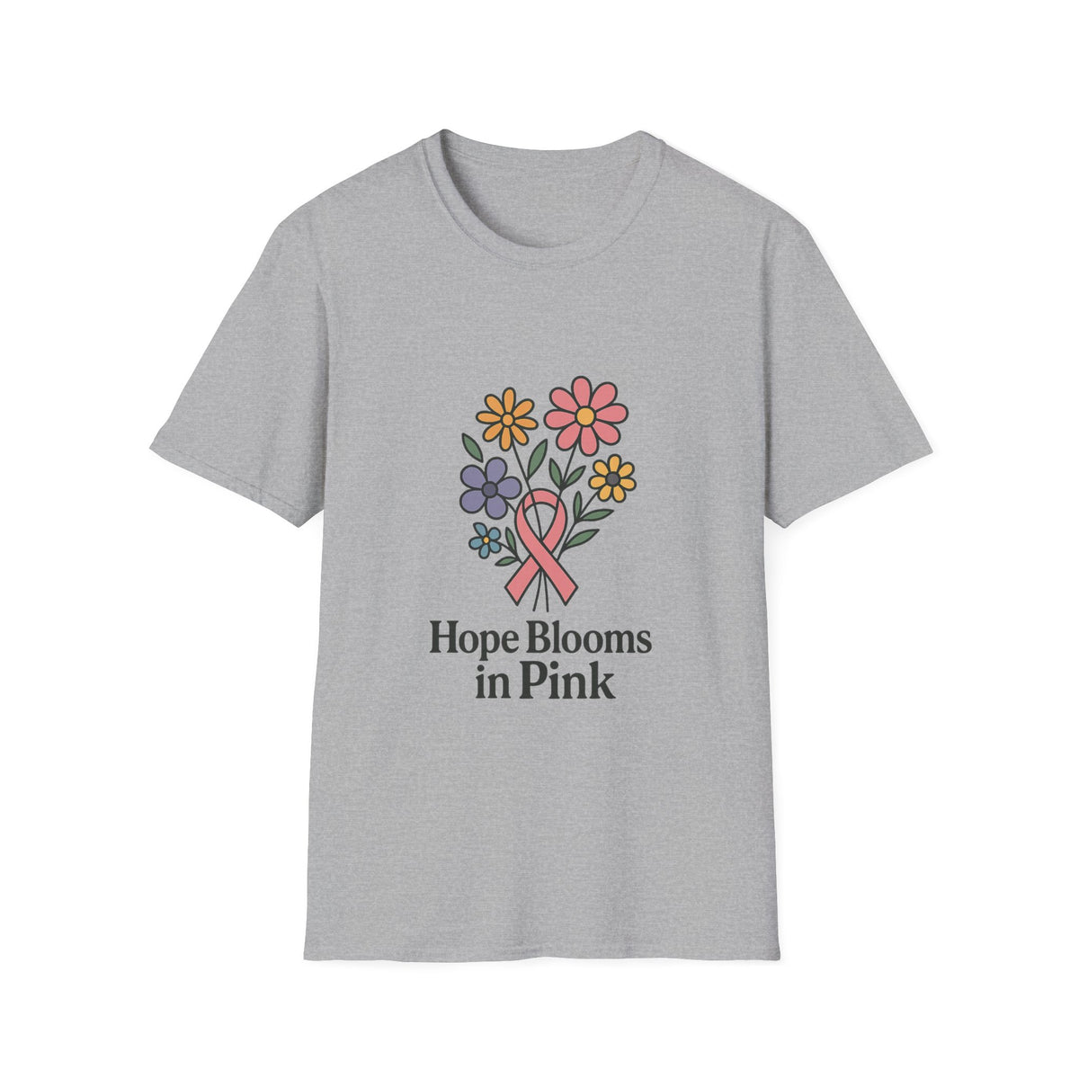 Hope Blooms in Pink Floral Awareness T-Shirt - Trending Now - October 2026